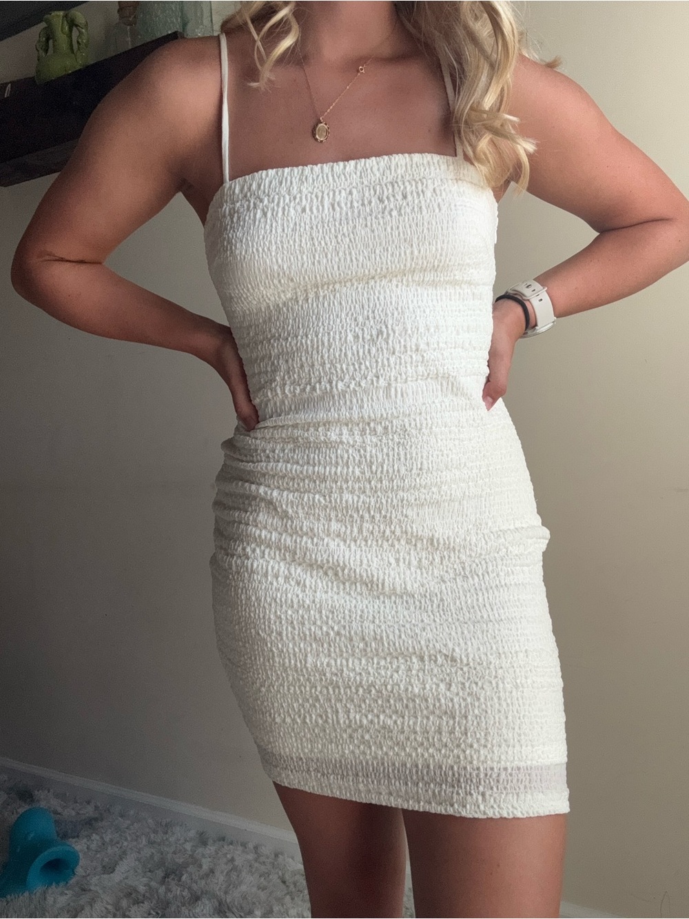Princess Polly White Smocked Mini Dress